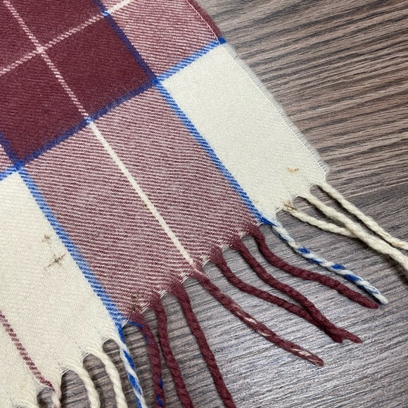 Gimbels Red, White & Blue Tartan Plaid Scarf - Picture 3 of 5